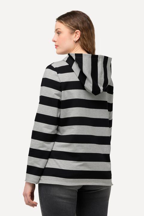 Image du produit Ulla Popken Sweat à capuche rayé, manches longues et poche kangourou (50, 52)