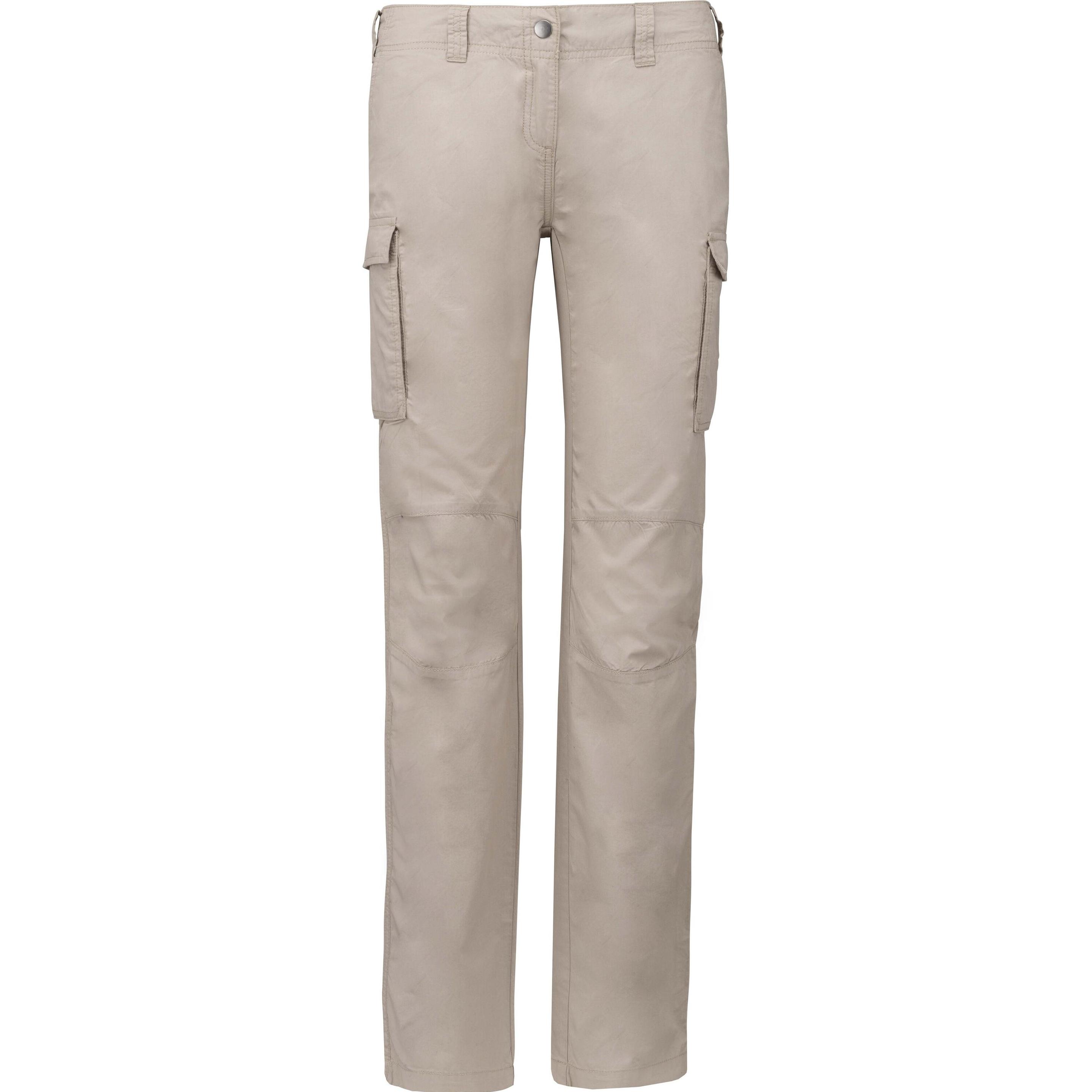 Kariban, Damen, Hosen, Leichte Damen-Mehrfachtaschenhose, Beige, (44)