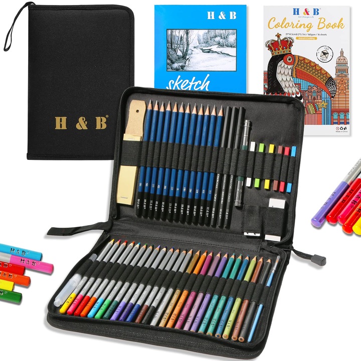 Image du produit H+B Coffret de crayons à dessin (45 x)