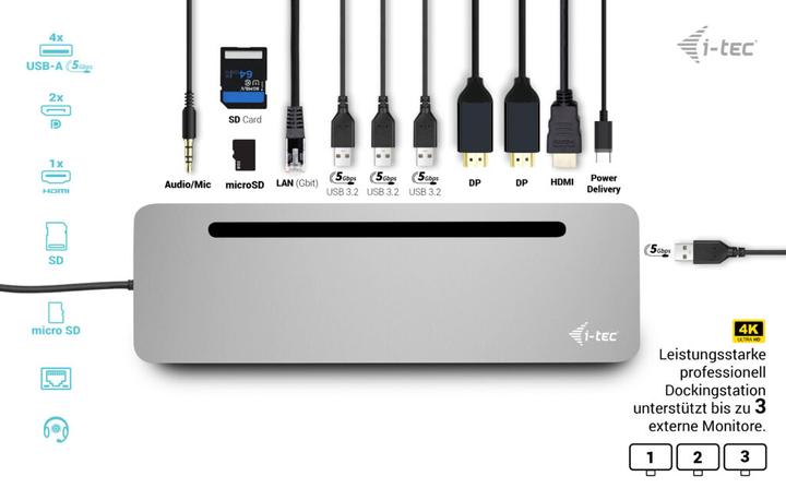 Produktbild i-tec USB-C Metal Ergonomic (USB-C, 11 Ports)