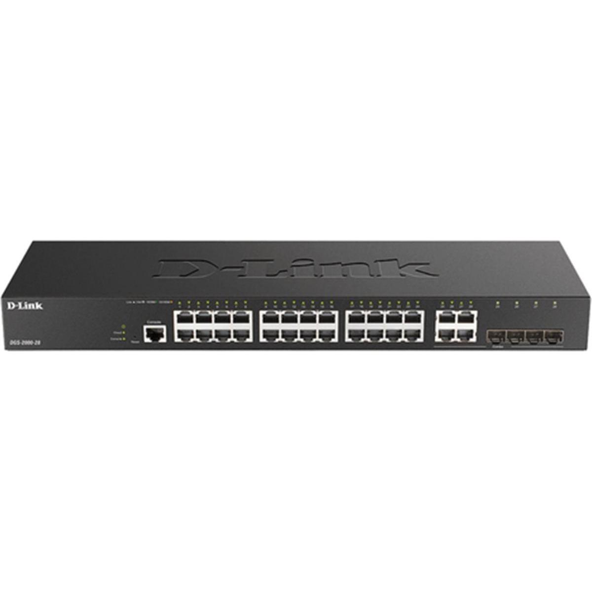 D-Link DGS 2000-28 Switch (28 Ports), Netzwerk Switch, Schwarz