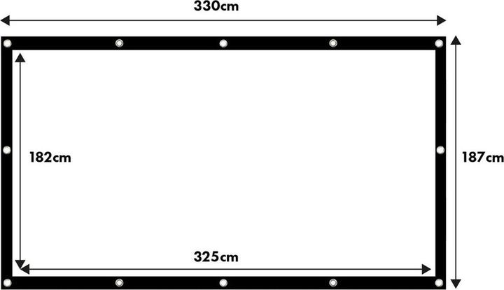 Produktbild Maclean Projektionswand 150 330x187cm 25mm Rand 16:9 Spannhaken MC-167 (150", 16:9)