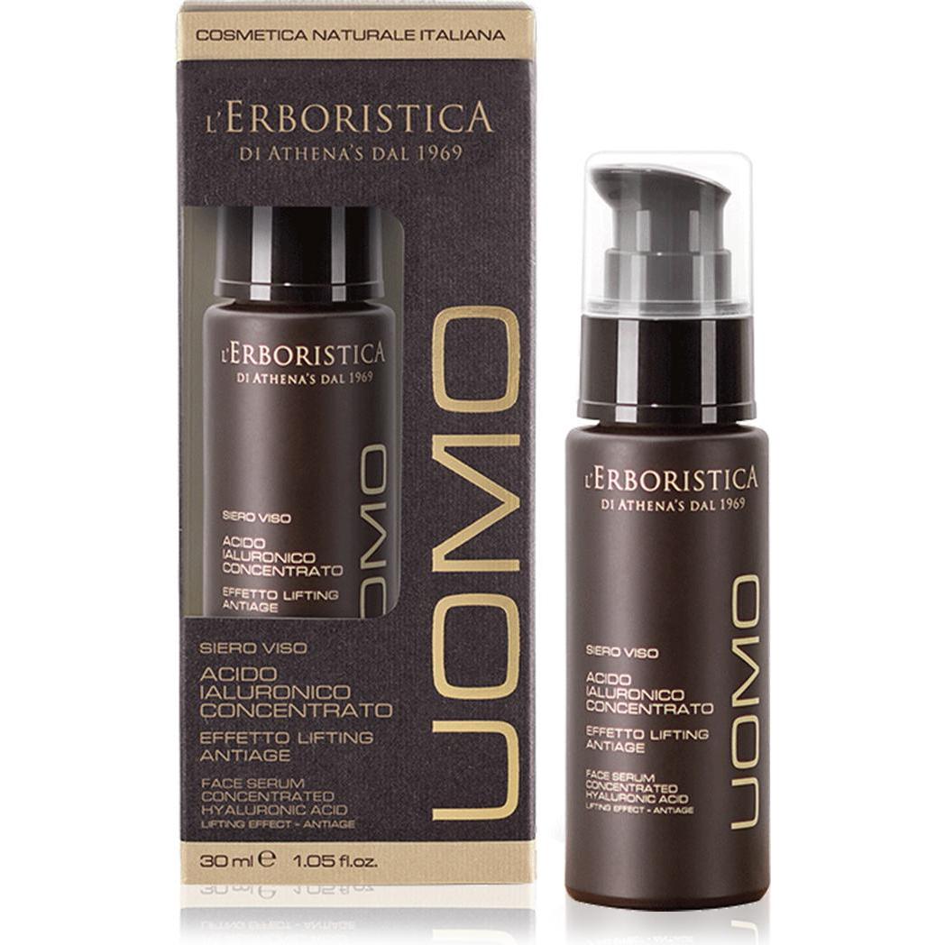 L'Erboristica di Athena's, Gesichtsserum, L'ERBORISTICA UOMO Anti-Aging Face Serum for Men 30ml with Hyaluronic Acid (30...
