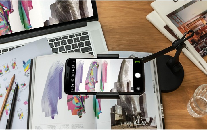 Actual product image Ipevo Uplift cell phone holder for visual communication and presentations