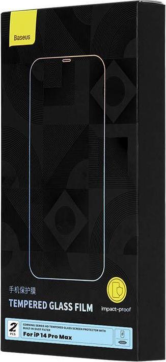 Image du produit Baseus Verre trempé Corning pour iPhone 14 Pro avec filtre anti-poussière intégré (Apple iPhone 14 Pro Max)