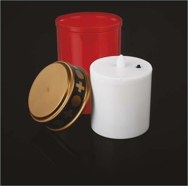 Produktbild Emos LED Grablicht rot, 2x C, Aussen und Innen, warmweiss, Timer (1 x)