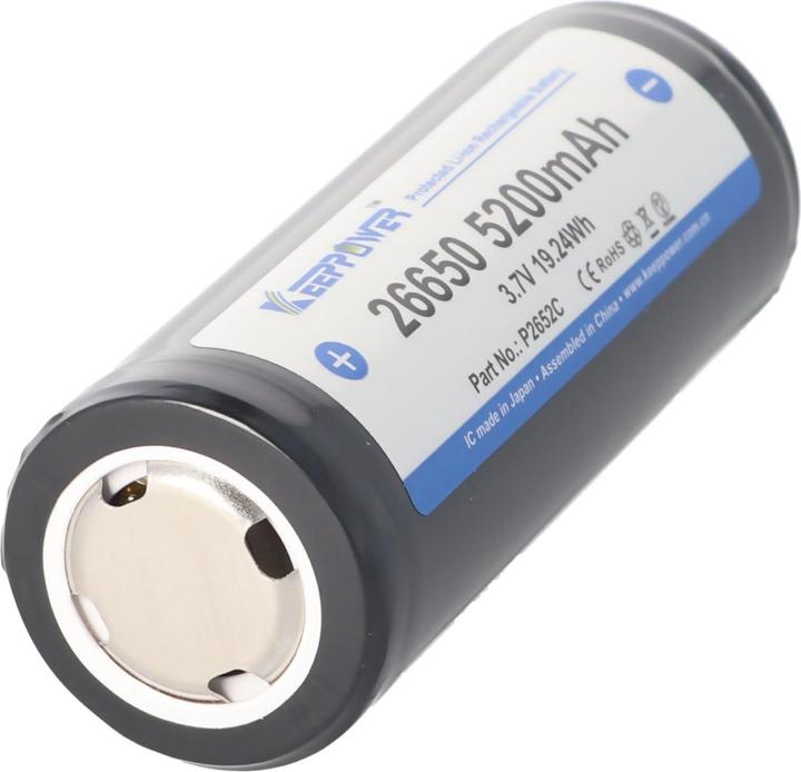 Image du produit Keeppower Batterie 26650 - PCB protégé 69,5x26,8mm (1 pcs, 26650, 5200 mAh, Batterie)