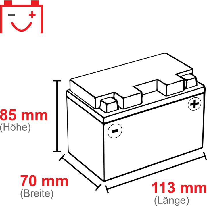 Produktbild Acconic Sportivo AGM YTX4L-BS Motorradbatterie 4Ah 12V (DIN 50314) (12 V, 4 Ah)