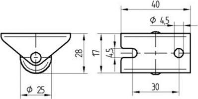 Immagine prodotto Tente Rotelle fisse 25mm zincate / nero