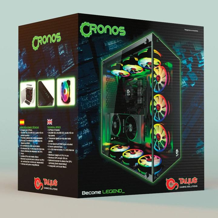 Actual product image Talius Cronos ATX Gaming Box, Black (ATX, mATX, Mini-ITX)