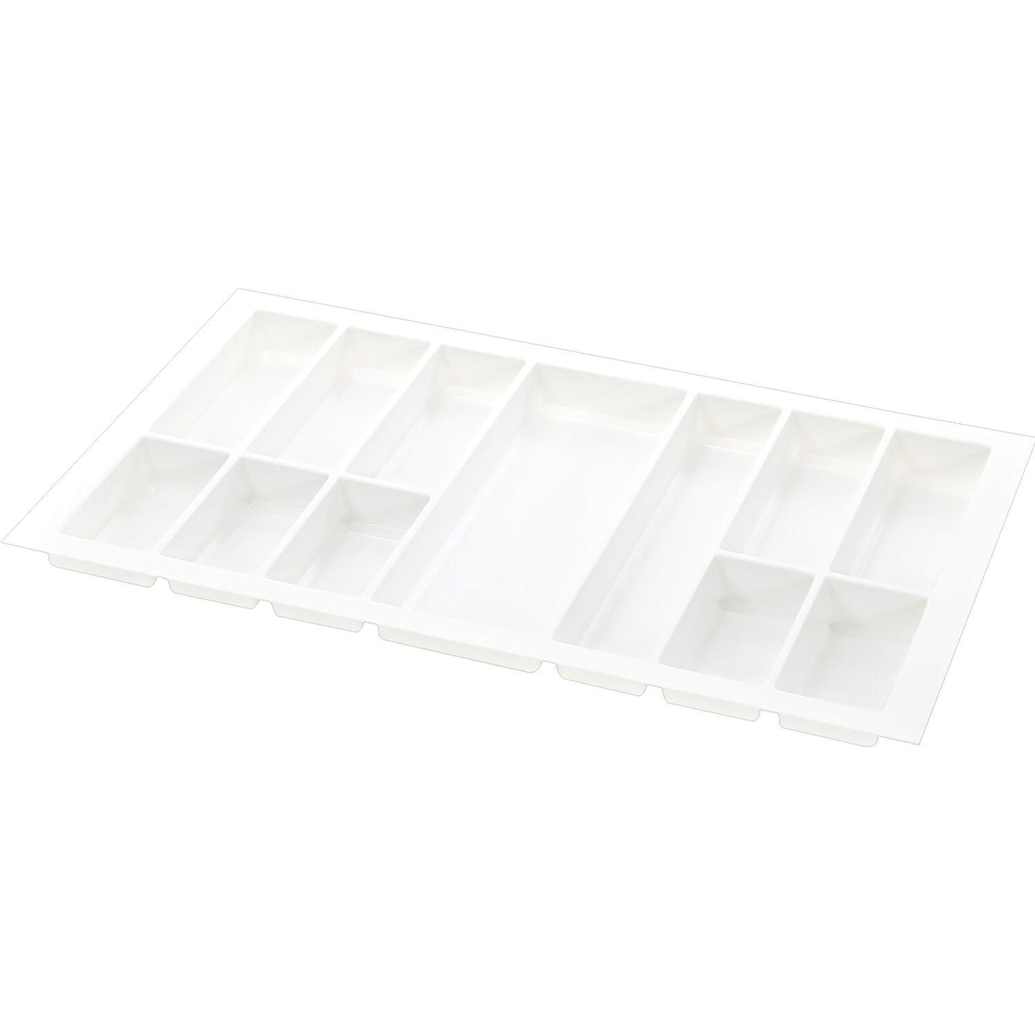 Agoform Besteckeinsatz Classico kürzbar 490x840x50,5mm, Kunststoff weiss, Besteckkasten, Weiss