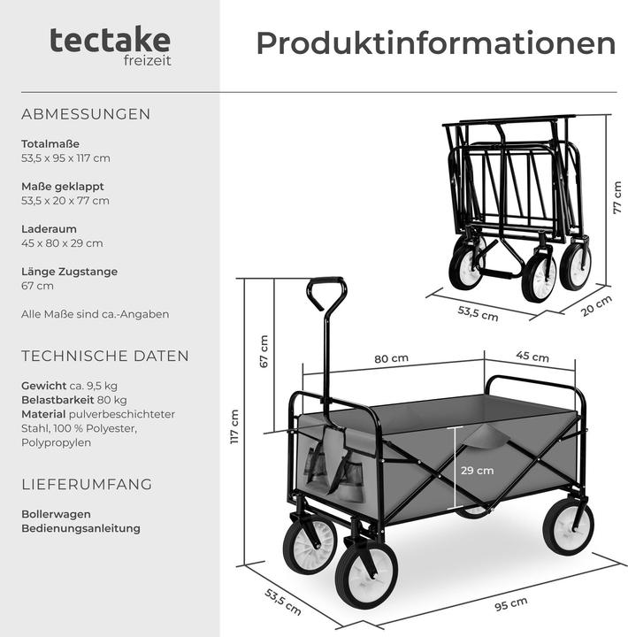 Image du produit tectake Chariot pliable