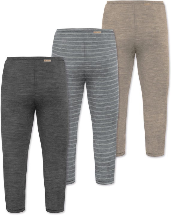 Produktbild Normani 3er Pack Baby Merino Unterhose mit Füssen - 9543 (74)
