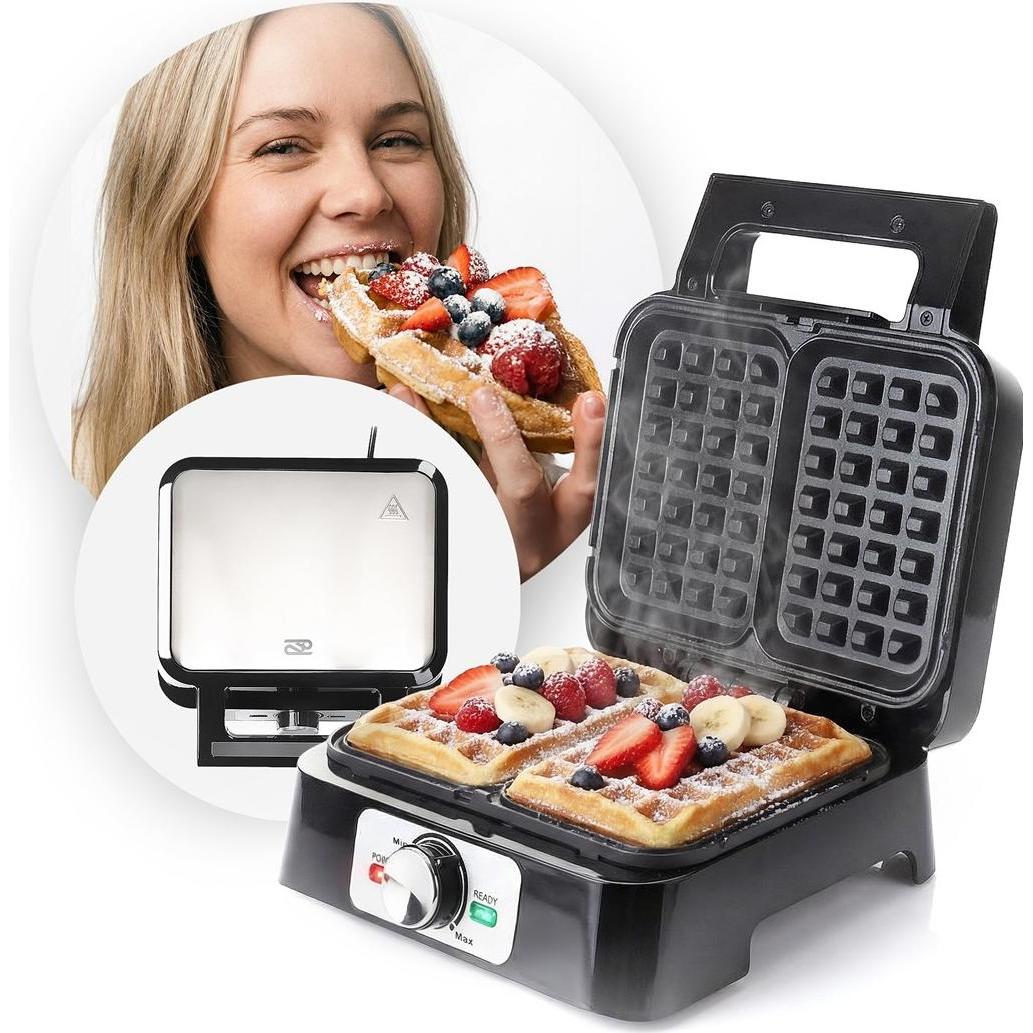 Promis GOFROWNICA NA 2 GOFRY WAP1600, Piastra per waffel, Nero