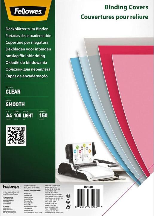Actual product image Fellowes Cover A4 150µm transparent