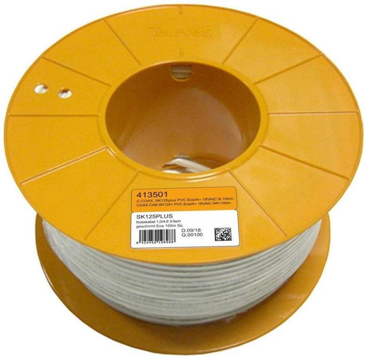 Productafbeelding Televes SK125plus-T coaxiale kabel A+3-voudig afgeschermd 125dB 500m trommel 413503 (125 dB, Antennekabel)