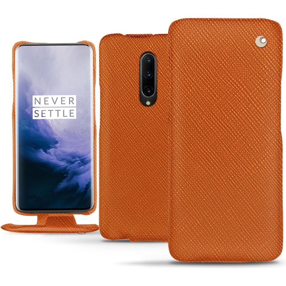 Noreve Lederschutzhülle vertikal (OnePlus 7 Pro), Smartphone Hülle, Orange