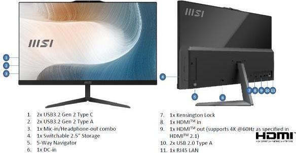 Actual product image MSI MODERN AM242 1M-1640IT (00-AE0721-1640)