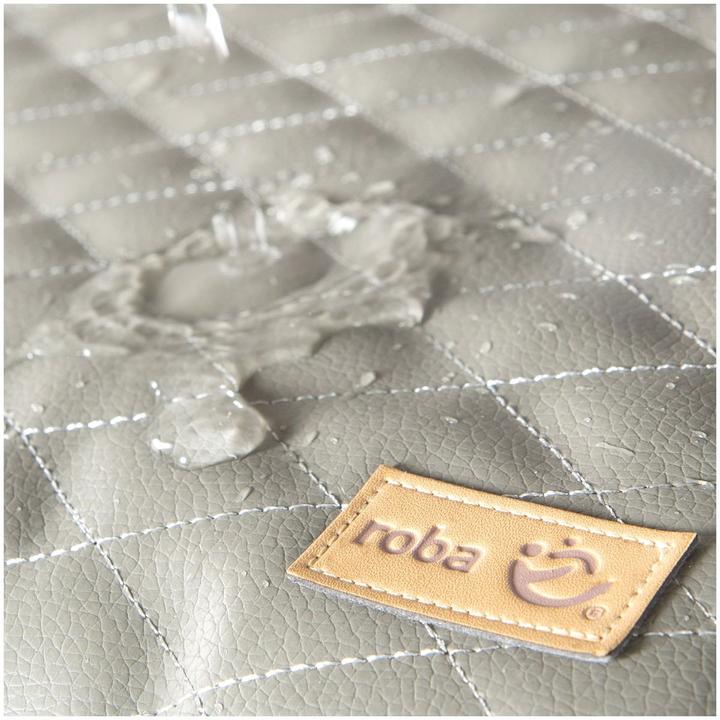 Actual product image Roba Playpen 75x100 cm with wooden feet Greyish quilted (73 cm, 98.50 cm, Beech)