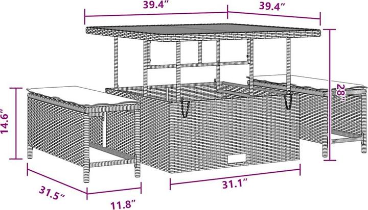 Actual product image vidaXL Garden sofa set