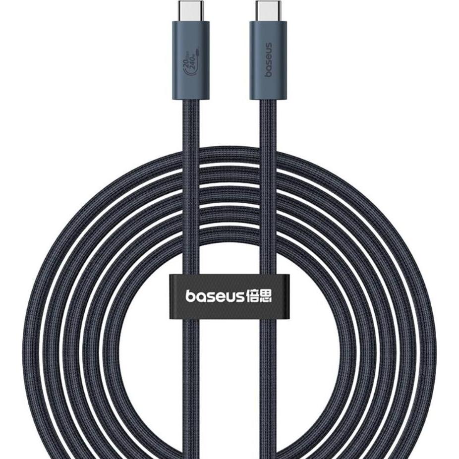 Thumbnail - Baseus Flash 2 USB4 Full-Featured Charging Cable USB-C to USB-C 240W 5.9ft Cluster Black (1.80 m, USB 4.0), USB Kabel