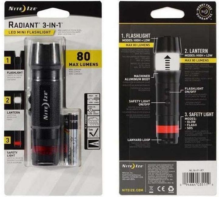 Actual product image Nite Ize Torch Radiant 3-in-1 LED Black (11.40 cm, 80 lm)