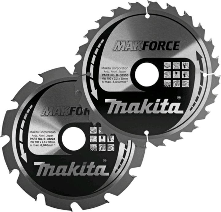 Produktbild Makita Kreissägeblätter 190x30mm, T24/12 2 Stck.
