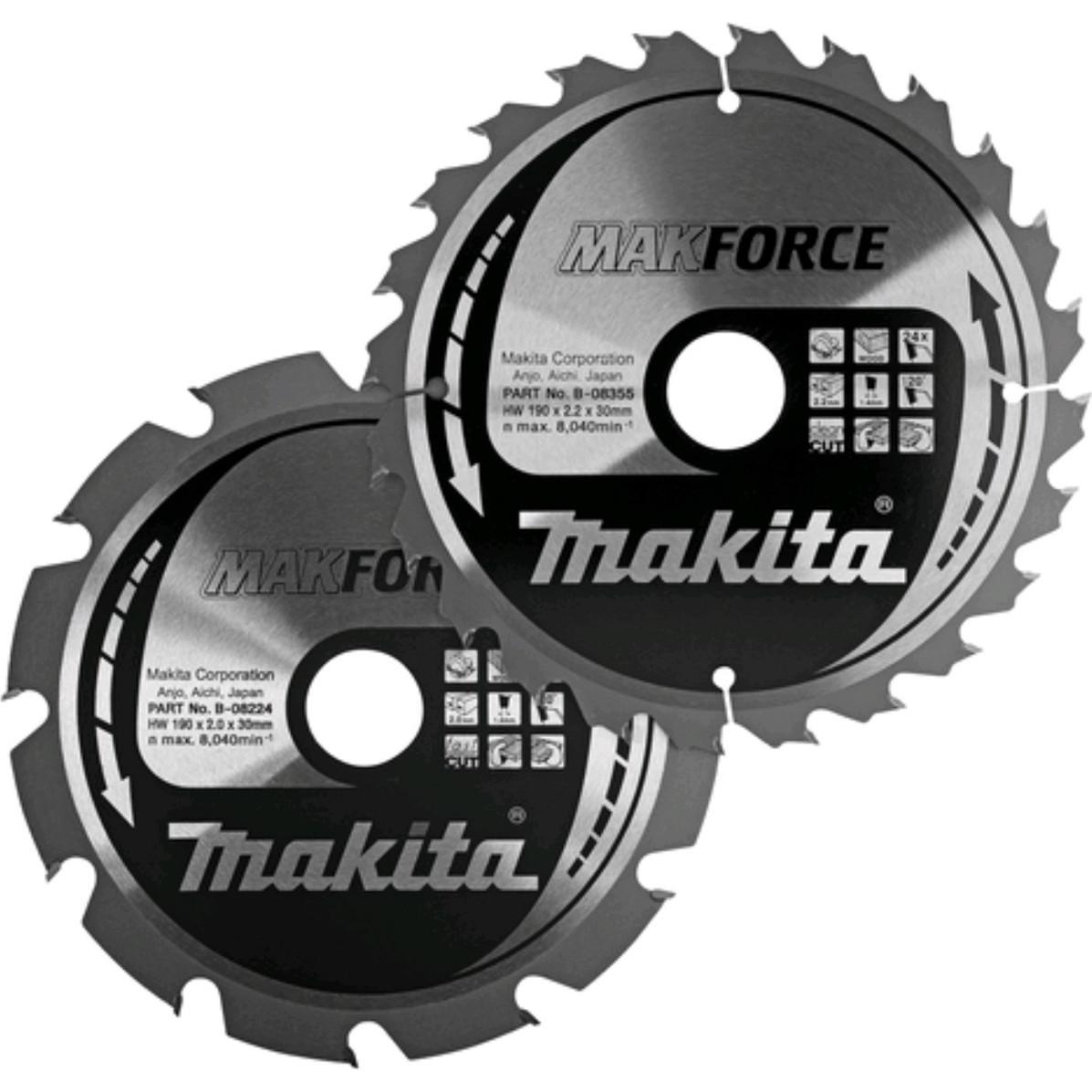 Makita, Lama, Lame Circolari 190X30Mm, T24/12 2 Pz.