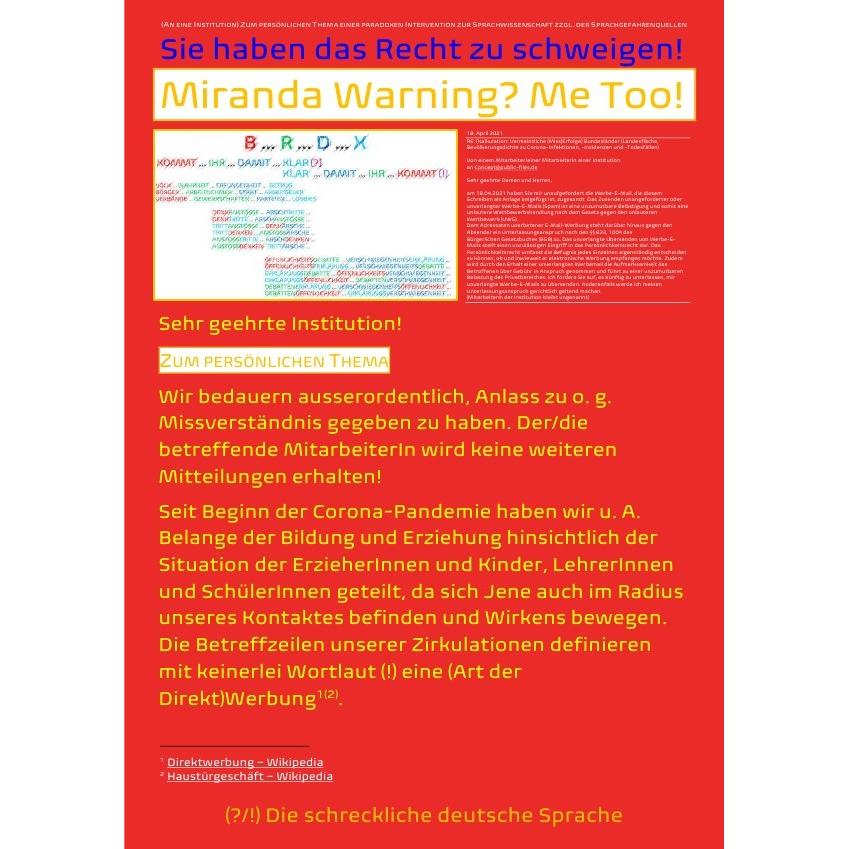 Miranda Warning? Me Too! Sie haben das Recht zu schweigen!, Schulbücher von Concept Public Files, Beat Shucker, Christin...
