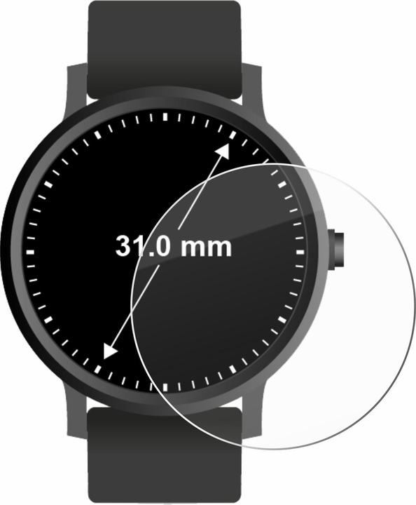 Immagine prodotto Savvies HD33 Clear Pellicola protettiva in vetro temperato per Orologi (circolare, Diametro: 31 mm)