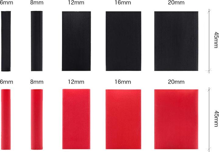 Immagine prodotto Offgridtec Schrumpfschlauch Sortiment Schwarz Rot 4:1 Ratio mit Kleber Doppelwandig 190 Stück 45mm Länge (190x)