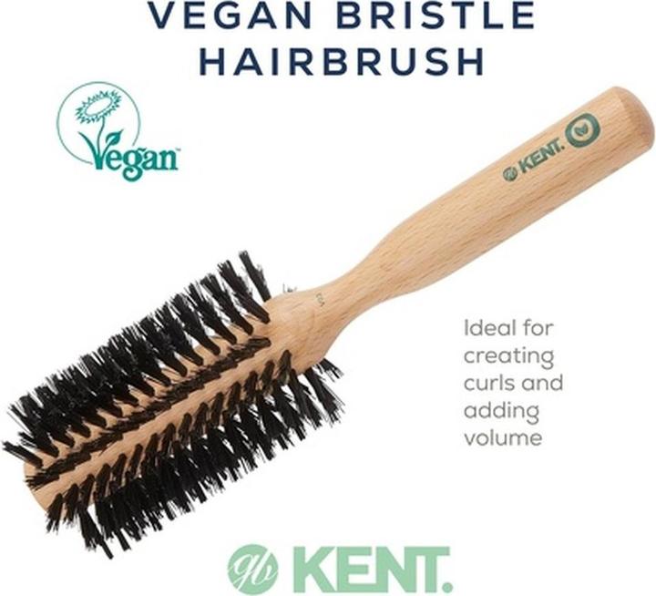 Kent V03 Vegan Boar Bristle Hair Brush Eco-Friendly Round Brush for Blow Outs