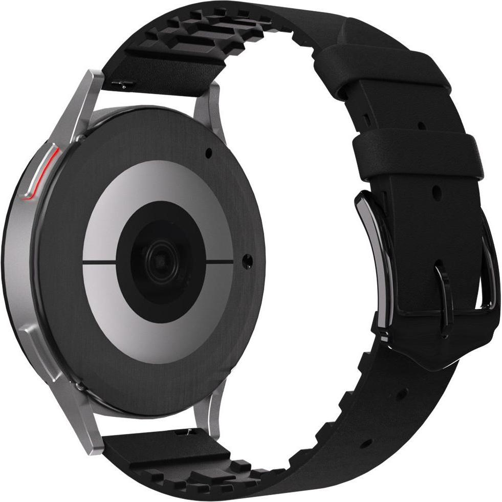 Thumbnail - Strap-it Lederarmband (Silikon), Uhrenarmband, Schwarz