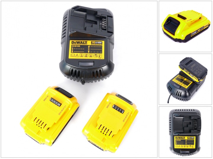 Image du produit DeWalt Starter Kit DCB115D2QW 18 V: 2x Batteries DCB 183 2 Ah + 1x Chargeur DCB 115 (18 V)