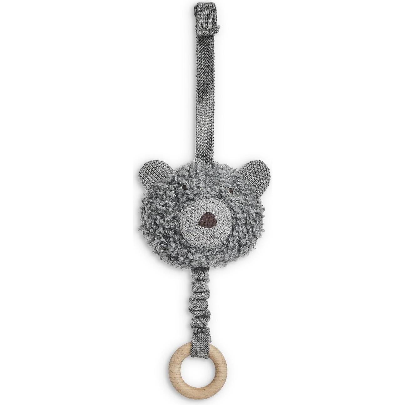 Smallstuff, Babymobile, - Music mobile, wool bouclé, grey melange - (40011-43)