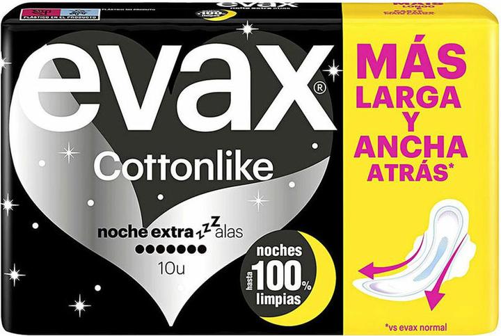 Produktbild Evax Cottonlike Extra Winged Night Pads 10 Units (10x)
