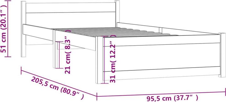 Image du produit vidaXL Bettrahmen (90 x 200 cm)