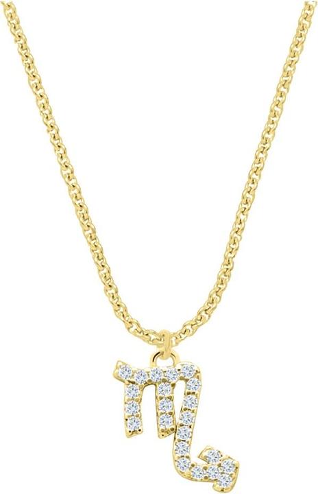 Immagine prodotto Candy Collana del segno zodiacale dello Scorpione, argento 925, placcata oro (Placcato oro 18k, Argento 925, 42 - 45 cm)