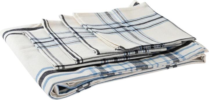 Produktbild DKD Home Decor Tischdecke und Servietten 150 x 150 x 0,5 cm Schwarz Beige Blau Weiss