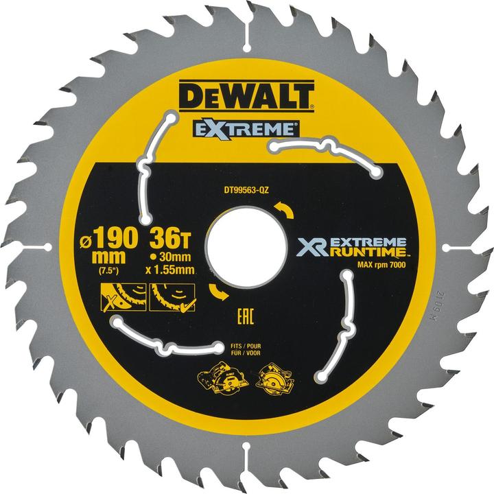 DeWalt Cirkelzaagblad Handcirkelzaag 190/30mm 36WZ/FZ