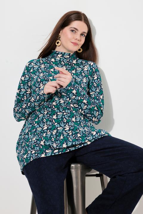 Produktbild Ulla Popken Longshirt, Blüten, Stehkragen, Langarm (42, 44)