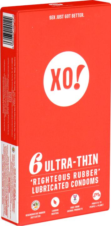 Produktbild XO! Ultra Thin» 6 dünne, vegane Kondome aus biologisch abbaubarem Fair Trade Latex (6 Stk.)