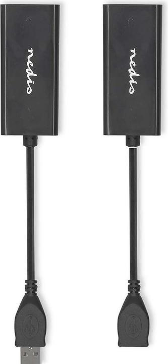 Produktbild Nedis USB-Extender | USB 2.0 | 1x USB-A Stecker | 1x RJ45 Female | 1x USB-A Buchse | 1x RJ45 Female (0.20 m, USB 2.0)