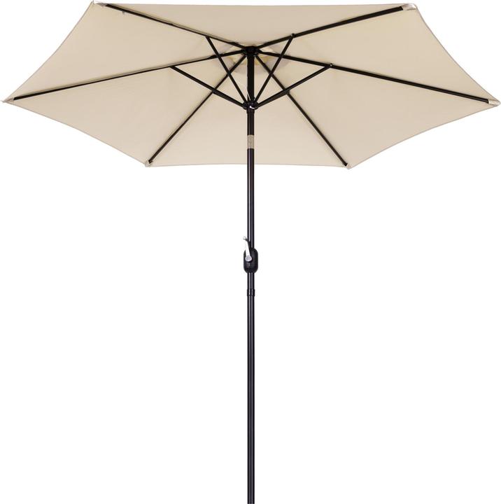 Produktbild MultiGarden Grosser geneigter Gartenschirm mit Kurbel 270 cm Beige