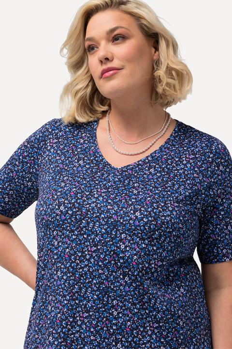 Actual product image Ulla Popken Tiny Floral Print Knit Tunic (46, 48)