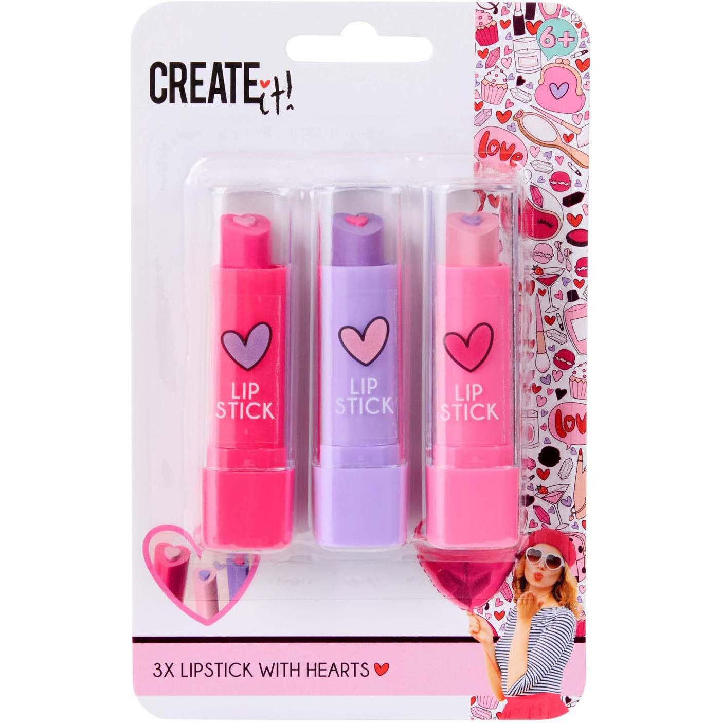 Thumbnail - Create It! Herz-Lippenstift, 3 Stück.