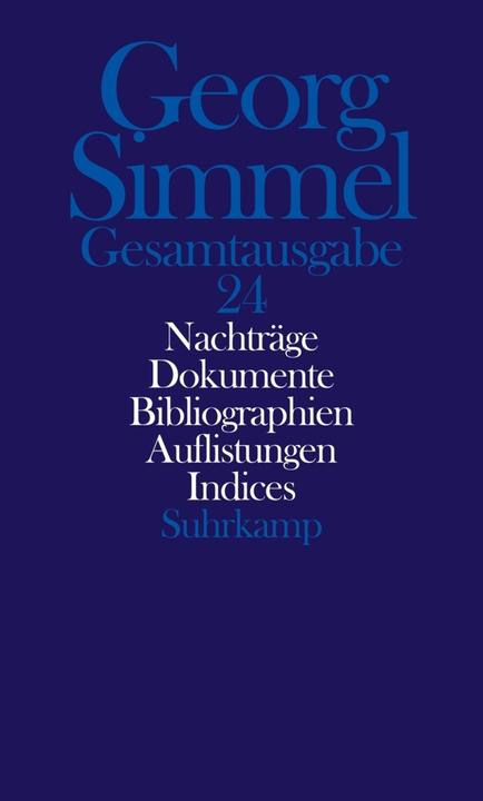 Produktbild Georg Simmel Gesamtausgabe (Band 24): Gesamtausgabe in 24 Bänden (Deutsch, Georg Simmel, 2015)