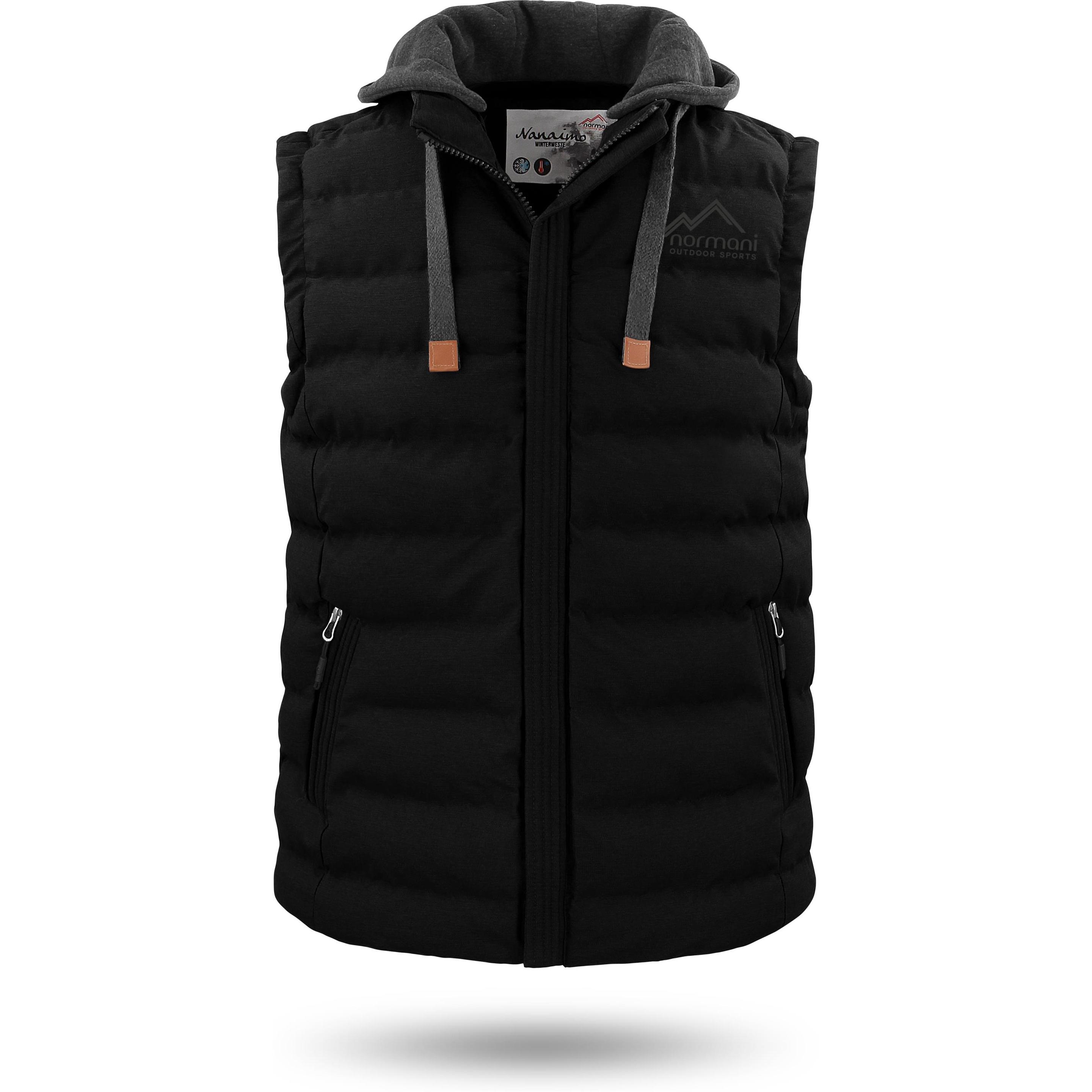 Normani, Herren, Weste, Herren Winter-Steppweste Nanaimo, Schwarz, (8XL)