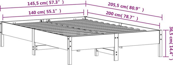 Image du produit vidaXL Bettgestell (140 x 200 cm)