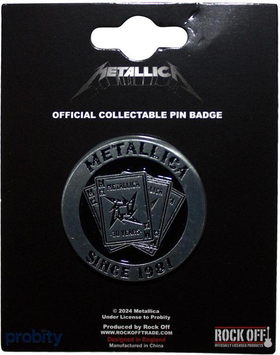 Actual product image Metallica 30th Anniversary Playing Card Badge
